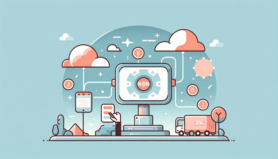 Illustration zur Automatisierungsplattform N8N, verknüpft digitale Prozesse, ideal für optimierte Workflow-Integration.