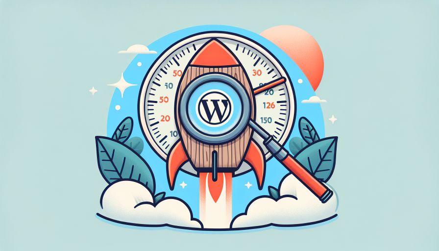 Optimierung der WordPress-Website-Geschwindigkeit: Rakete steigt in den Himmel als Symbol für beschleunigte Ladezeiten.