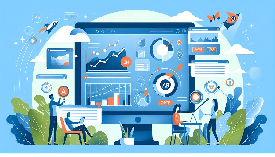 Illustration von digitalen Marketingstrategien und SEO-Optimierung für bessere Online-Präsenz und Traffic-Generierung.