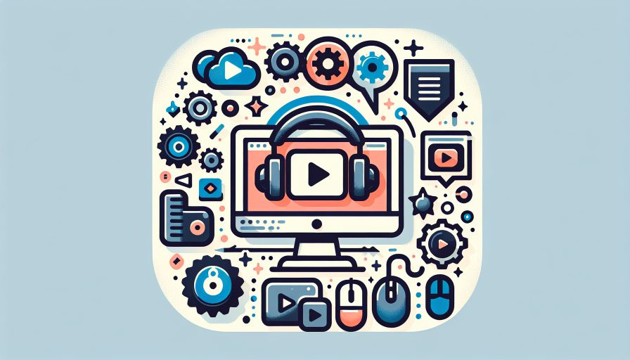 Optimierung von Online-Lernen: Illustrierte Symbole für digitale Lernplattformen in einem Blogbeitrag.